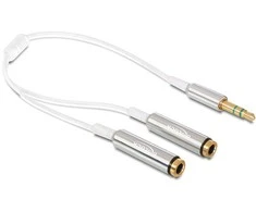 DELOCK Kabelio garso stereo lizdas vyriškas 3,5 mm 3 kontaktas > 2 x stereo lizdas, 3,5 mm 3 kontaktas 25 cm