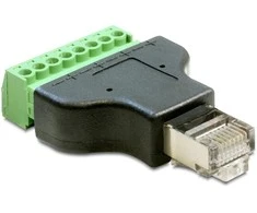 Delock Adapteris RJ45 kištukas > gnybtų blokas, 8 kontaktų 2 dalių