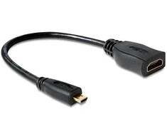 DELOCK Adapterio kabelis mikro HDMI-D St > HDMI-A Bu mit 23 cm laidas