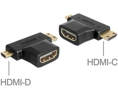 DELOCK Adapteris HDMI-A Buchse > HDMI-C + HDMI-D Stecker