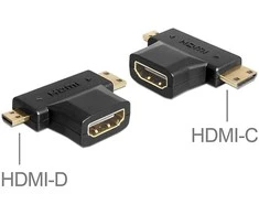 DELOCK Adapteris HDMI-A Buchse > HDMI-C + HDMI-D Stecker