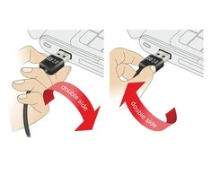 „Delock“ adapteris EASY-USB 2.0-A kištukas > USB 2.0-A lizdas, pakreiptas į kairę / dešinę