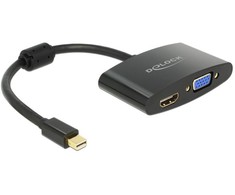 Adapteris AV Delock DisplayPort Mini – HDMI – D-Sub (VGA) juodas (65553)