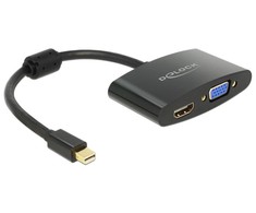 Adapteris AV Delock DisplayPort Mini – HDMI – D-Sub (VGA) juodas (65553)