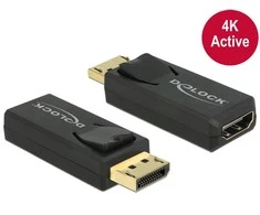 DELOCK Adapteris DisplayPort 1.2 Stecker > HDMI Buchse juodas 4K Aktiv