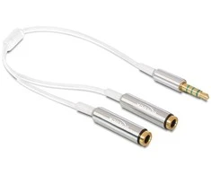 Delock skirstytuvo lizdo kištukas 3,5 mm 4 kontaktai> 2 x lizdas 3,5 mm 4 kontaktai 25 cm