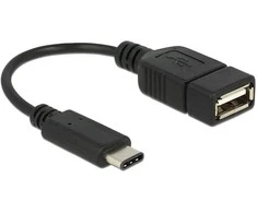 DELOCK Adapterio kabelis USB Type-C 2.0 kištukas > USB 2.0 tipo A moteriškas 15 cm juodas
