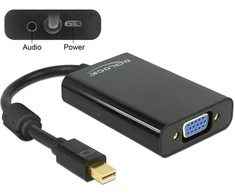 „DeLOCK 65598“, 0,08 m, „Mini DisplayPort“, VGA (D-Sub) + 3,5 mm, kištukas, lizdas, 1920 x 1200 pikselių