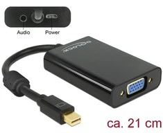 „DeLOCK 65598“, 0,08 m, „Mini DisplayPort“, VGA (D-Sub) + 3,5 mm, kištukas, lizdas, 1920 x 1200 pikselių