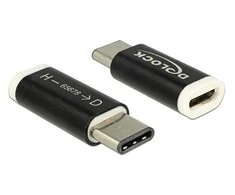 DELOCK USB 2.0 Micro-B adapteris (priegloba) > USB Type-C 2.0 vyriškas (įrenginys) juodas