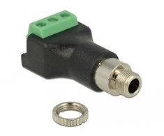 Adapteris AV Delock terminalų blokas 3 kontaktų - 3,5 mm lizdas (65878)