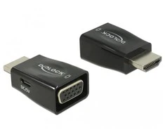 „Delock“ adapteris HDMI-A kištukas > VGA lizdas (be varžtų) juodas