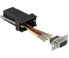 Delock Adapteris Sub-D 9 Pin Buchse zu RJ45 Buchse Montagesatz juodas
