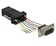 DeLOCK 66166 lyties keitiklis / Sub-D RJ-45 kabelis, juodas, nerūdijantis plienas