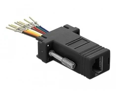 DeLOCK 66166 lyties keitiklis / Sub-D RJ-45 kabelis, juodas, nerūdijantis plienas