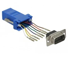 Delock Adapteris Sub-D 9 Pin Stecker zu RJ45 Buchse Montagesatz blau