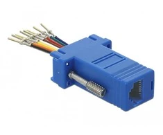 Delock Adapteris Sub-D 9 Pin Stecker zu RJ45 Buchse Montagesatz blau