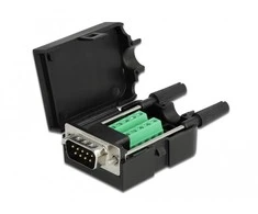 Delock Adapteris Sub-D 9 Pin Stecker zu Terminalblock 10 Pin mit Gehäuse