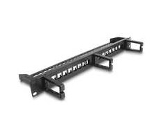 Delock DeLOCK 19″ panel krosowy Keystone 16 portów su 3 haczykami i odciążeniem 1U juoda