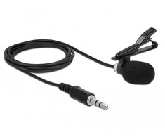 DELOCK Tie Lavalier Microphone Omnidirectional with Clip 3.5mm stereo jack male 3 pin + Adapteris Cable for Išmanusis telefonas and Planšetė