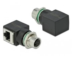 Delock tinklo adapterio M12 8 kontaktų A kodo lizdas su RJ45 lizdu