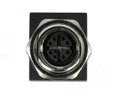 Delock Netzwerkadapter M12 8 Pin X-kodiert Buchse zu RJ45 Buchse