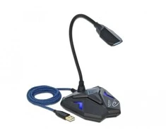 Delock Desktop USB Gaming Mikrofonas mit Schwanenhals und Mute Button