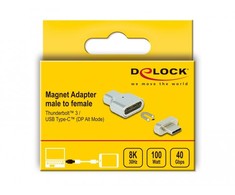 „Delock Thunderbolt™ 3“ / USB Type-C™ 8K 30 Hz magnetinis adapteris, vyriškas ir moteriškas
