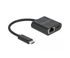 Delock USB Type-C™ adapteris Gigabit LAN 10/100/1000 Mbps su PD juoda spalva