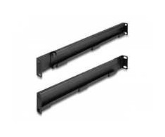 Delock DeLOCK 19 mounting rail, length adjustable 368 - 600 mm for network cabinet, mounting rails (juodas, 2 pieces, 1 height unit)