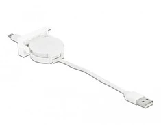 Delock Easy 45 modulio USB 2.0 išskleidžiamasis kabelis USB tipo A iki EASY-USB tipo mikro-B baltas