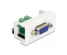 Delock Easy 45 modulio D-Sub 9 kontaktų lizdas su 10 kontaktų gnybtų bloku 22,5 x 45 mm
