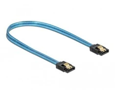 Delock SATA 6 Gb/s Kabelis UV Leuchteffekt blau 30 cm
