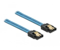 Delock SATA 6 Gb/s Kabelis UV Leuchteffekt blau 30 cm