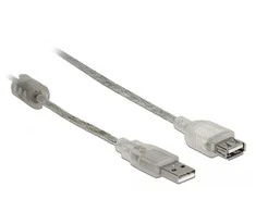 Kabelis USB Delock USB-A - USB-A 0.3 m Permatomas (82244)
