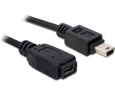 Kabelis USB Delock USB-A - miniUSB 1 m Juodas (82667)