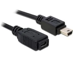 Kabelis USB Delock USB-A - miniUSB 1 m Juodas (82667)