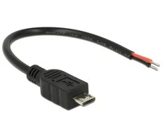 Delock kabelis USB 2.0 Micro-B kištukas > 2 x atviri kabelio galai 10 cm Raspberry Pi
