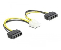 Delock maitinimo kabelis 2 x SATA 15 kontaktų kištukas iki 8 kontaktų EPS kištukas 15 cm