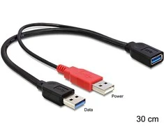 Sonstige DELOCK kabelis USB 3.0 Y – Buchse 1x > USB 3.0-A ST+ USB 2.0-A ST 30cm