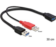Sonstige DELOCK kabelis USB 3.0 Y – Buchse 1x > USB 3.0-A ST+ USB 2.0-A ST 30cm