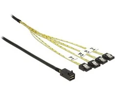 Delock Cable Mini SAS HD SFF 8643 x4 > 4x SATA 1 m