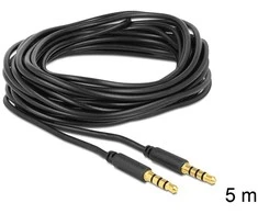 KABELIS MINIJACK 4 PIN M/M 1M 5M JUODA DELOCK