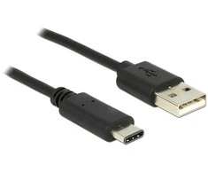 DELOCK Cable USB Type-C 2.0 vyriškas > USB 2.0 tipo A kištukas 1 m juodas