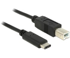 DELOCK Cable USB Type-C 2.0 vyriškas > USB 2.0 Type B kištukas 1 m juodas