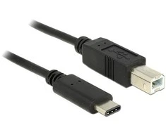DELOCK Cable USB Type-C 2.0 vyriškas > USB 2.0 Type B kištukas 1 m juodas