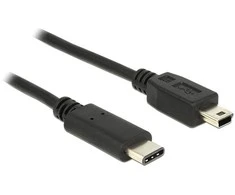 DELOCK Cable USB Type-C 2.0 male > USB 2.0 type Mini-B male 1 m juodas