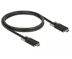 KABELIS USB-C M/M 3.1 GEN 2 ZE ŚRUBAMI 1M JUODA DELOCK
