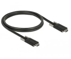 KABELIS USB-C M/M 3.1 GEN 2 ZE ŚRUBAMI 1M JUODA DELOCK