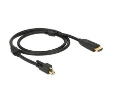 KABELIS DISPLAYPORT MINI(M) V1.2 ZE ŚRUBĄ->HDMI(M) 2M 4K AKTYWNY JUODA DELOCK